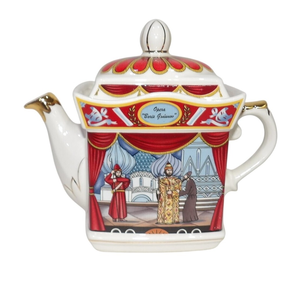 Sadler Teapot Russian Collection Opera Boris Godunov English Ceramic Square